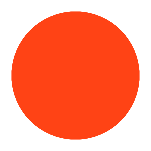 Solid orange circle on a transparent background